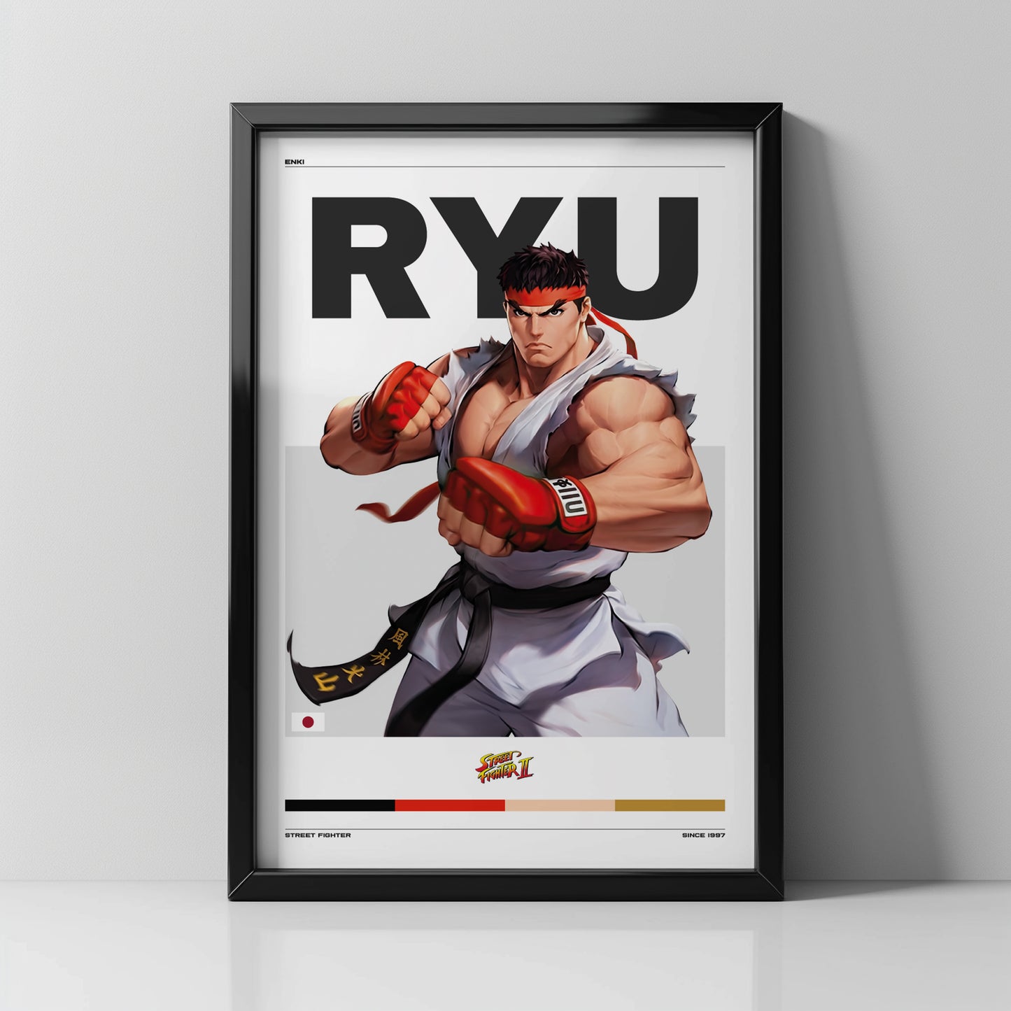 Cuadro Gamer de Ryu | Street Fighter II | Espíritu del Combate Retro - Enki
