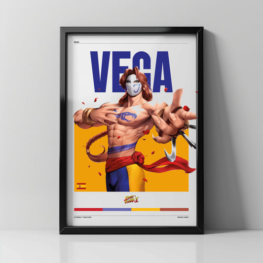 Cuadro Gamer de Vega | Street Fighter II | Belleza Letal y Arte Retro - Enki