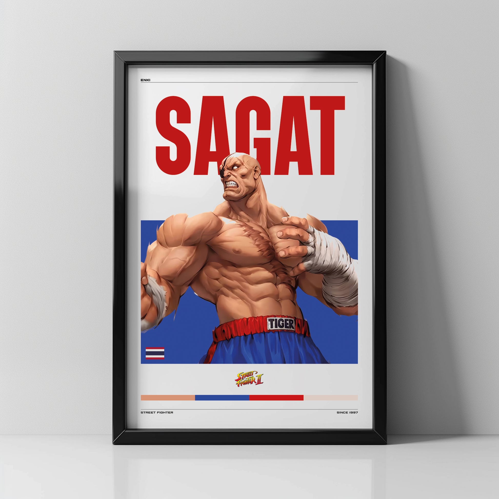 Cuadro de Sagat | Street Fighter II | Honor y Poder Gamer - Enki